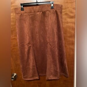 NWT Faux Suede Midi Skirt